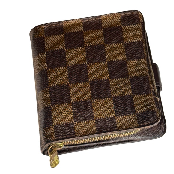 VTG Louis Vuitton Damier Ebene Compact Zippy Bifold Wallet Unisex - Picture 2 of 14